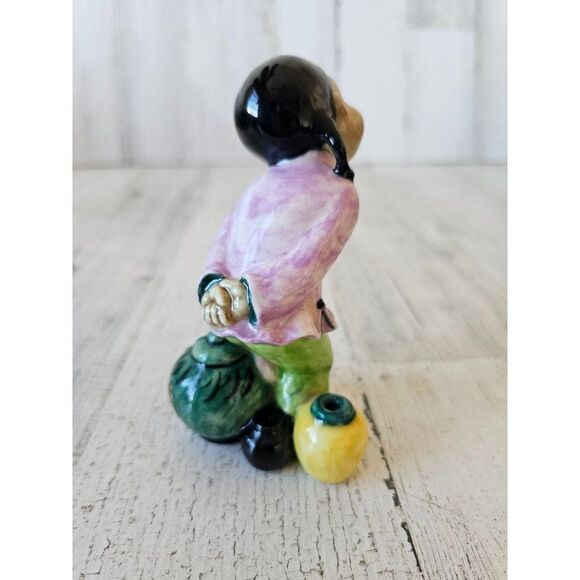 Gort vintage lil pumpkin girl statue figurine Chinese Japanese lanterns bone chi - Picture 5 of 10